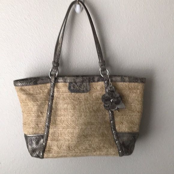 Coach Bags Coach Snakeskinand Straw Purse Poshmark